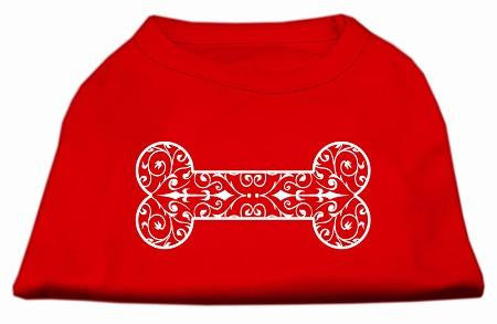 Henna Bone Screen Print Shirt Red Med (12)