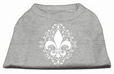 Henna Fleur De Lis Screen Print Shirt Grey Lg (14)