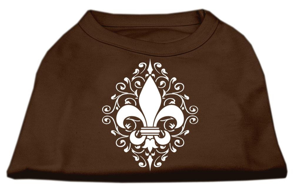 Henna Fleur de Lis Screen Print Shirt Brown Med (12)