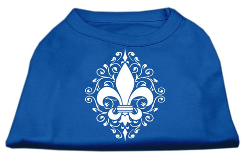 Henna Fleur de Lis Screen Print Shirt Blue Sm (10)