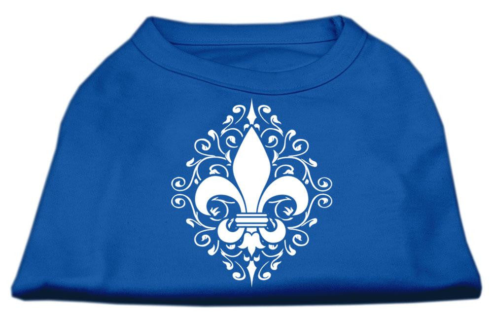 Henna Fleur de Lis Screen Print Shirt Blue XS (8)