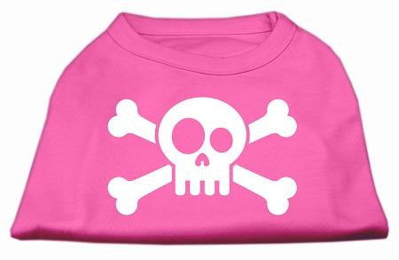 Skull Crossbone Screen Print Shirt Bright Pink Lg (14)