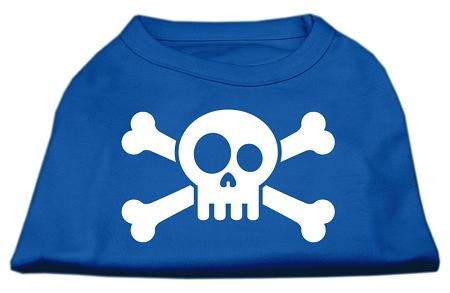 Skull Crossbone Screen Print Shirt Blue XS (8)