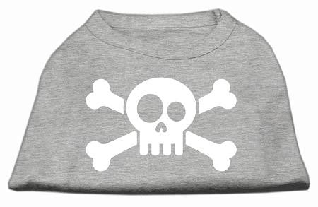 Skull Crossbone Screen Print Shirt Grey XXXL (20)