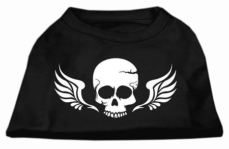 Skull Wings Screen Print Shirt Black Lg (14)