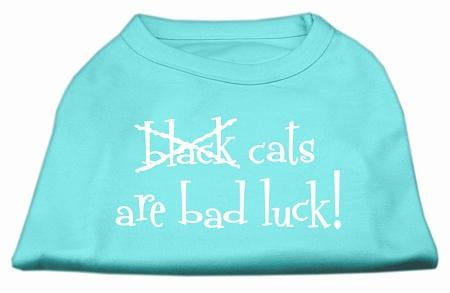 Black Cats are Bad Luck Screen Print Shirt Aqua L (14)