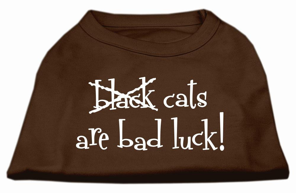 Black Cats are Bad Luck Screen Print Shirt Brown Lg (14)