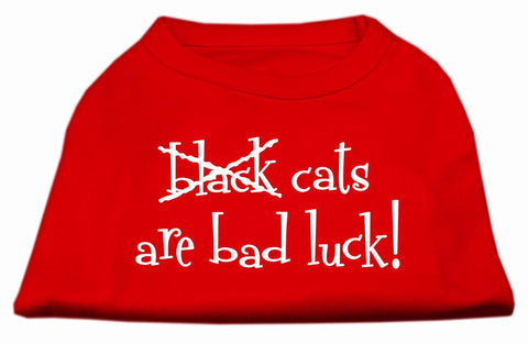 Black Cats are Bad Luck Screen Print Shirt Red L (14)