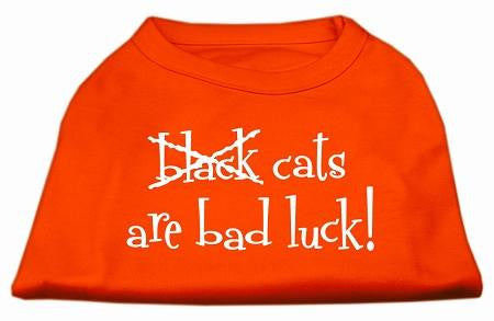 Black Cats are Bad Luck Screen Print Shirt Orange XS (8)