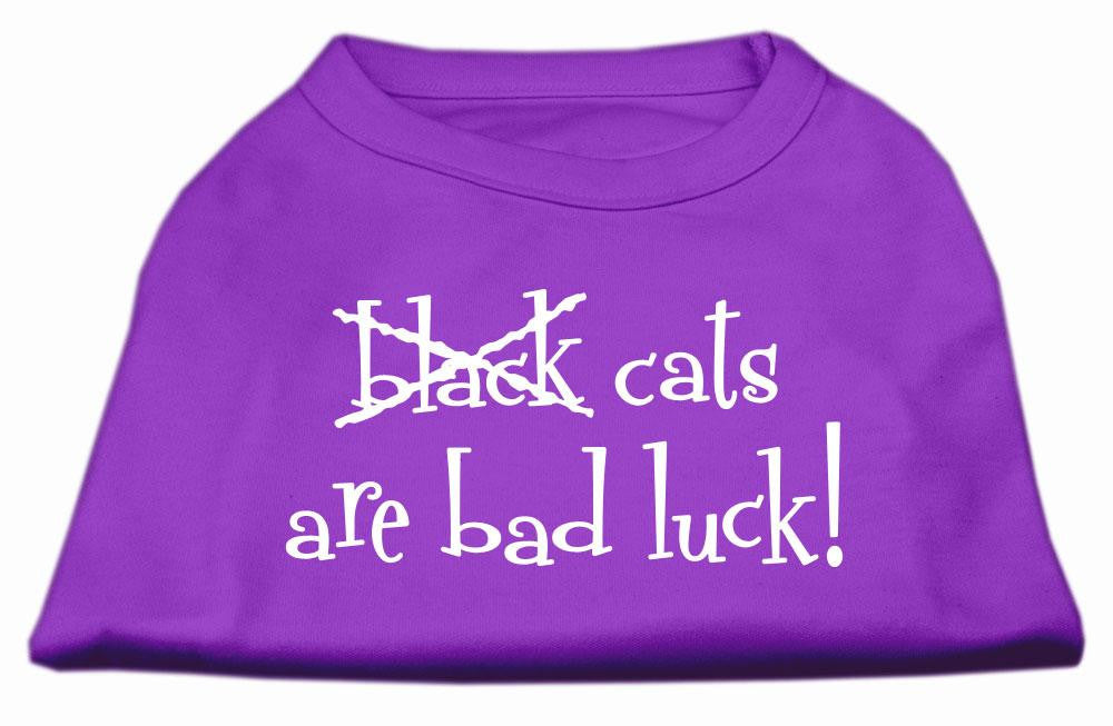 Black Cats are Bad Luck Screen Print Shirt Purple XXXL(20)