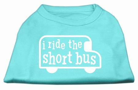 I ride the short bus Screen Print Shirt Aqua L (14)