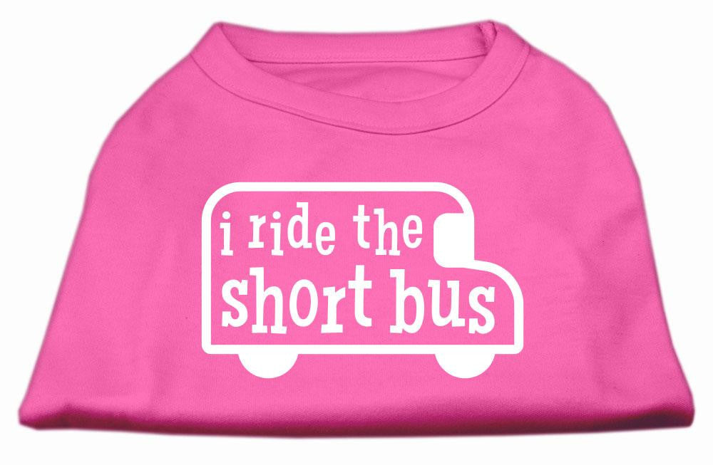 I ride the short bus Screen Print Shirt Bright Pink M (12)