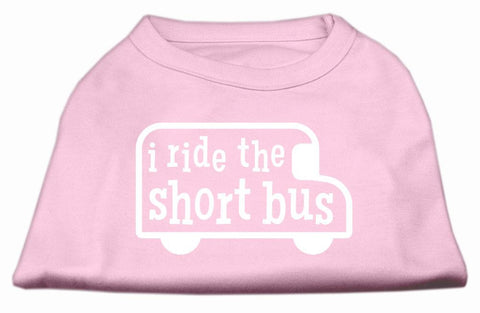 I ride the short bus Screen Print Shirt Light Pink XXXL(20)