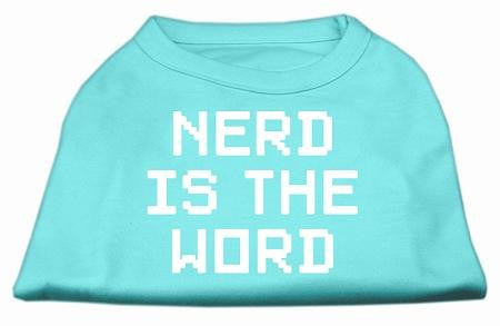 Nerd is the Word Screen Print Shirt Aqua L (14)