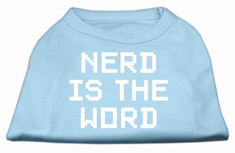 Nerd is the Word Screen Print Shirt Baby Blue L (14)