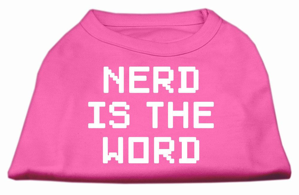 Nerd is the Word Screen Print Shirt Bright Pink S (10)