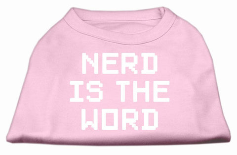 Nerd is the Word Screen Print Shirt Light Pink XL (16)