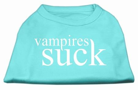 Vampires Suck Screen Print Shirt Aqua L (14)