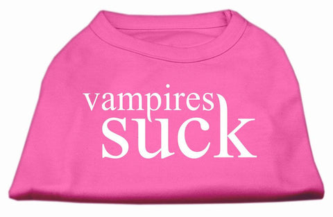 Vampires Suck Screen Print Shirt Bright Pink L (14)