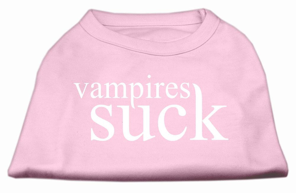 Vampires Suck Screen Print Shirt Light Pink L (14)