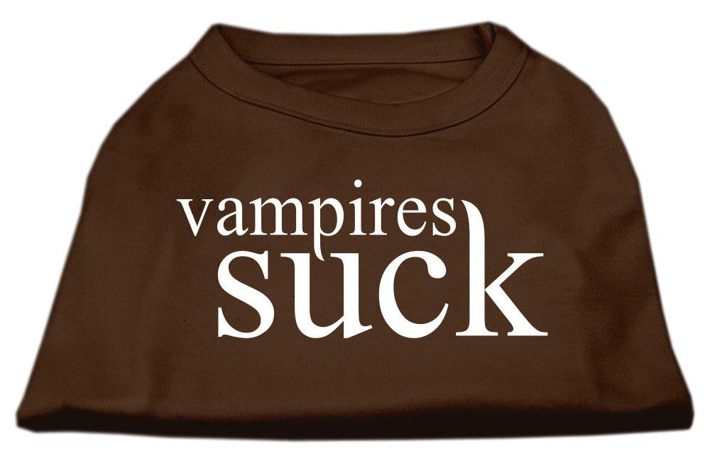 Vampires Suck Screen Print Shirt Brown Sm (10)