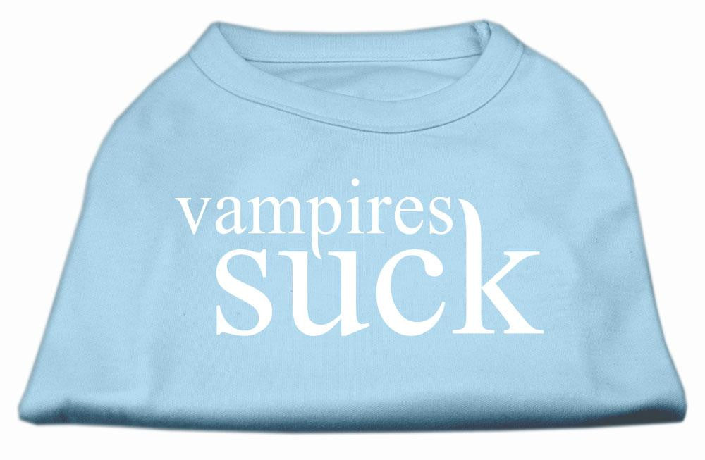 Vampires Suck Screen Print Shirt Baby Blue XS (8)