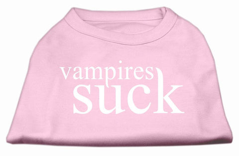 Vampires Suck Screen Print Shirt Light Pink XS (8)