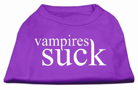 Vampires Suck Screen Print Shirt Purple XS (8)