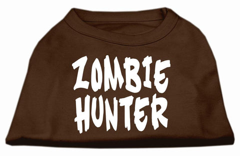 Zombie Hunter Screen Print Shirt Brown Sm (10)