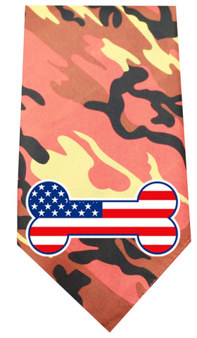 America Bone Flag Screen Print Bandana Orange Camo