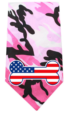 America Bone Flag Screen Print Bandana Pink Camo