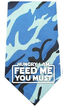 Hungry I Am Screen Print Bandana Blue Camo