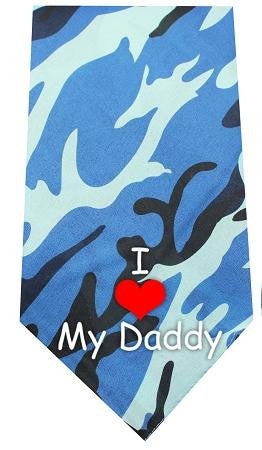 I Love Daddy Screen Print Bandana Blue Camo