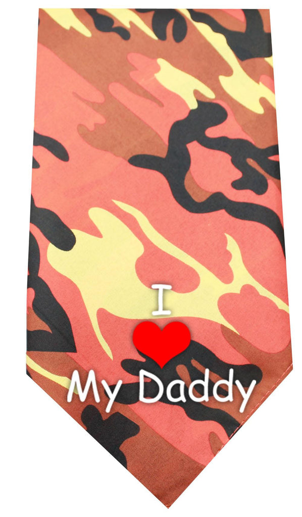 I Love Daddy Screen Print Bandana Orange Camo