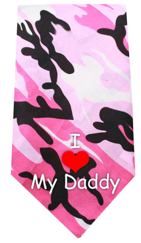 I Love Daddy Screen Print Bandana Pink Camo