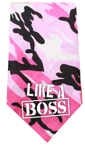 Like a Boss Screen Print Bandana Pink Camo