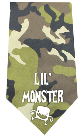 Lil Monster Screen Print Bandana Green Camo