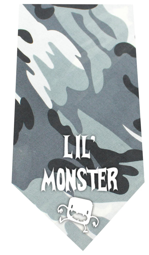 Lil Monster Screen Print Bandana Grey Camo