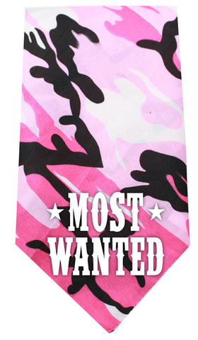 Most Wanted Screen Print Bandana Pink Camo