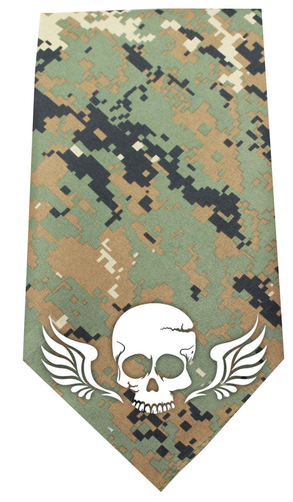 Skull Wings Screen Print Bandana Digital Camo