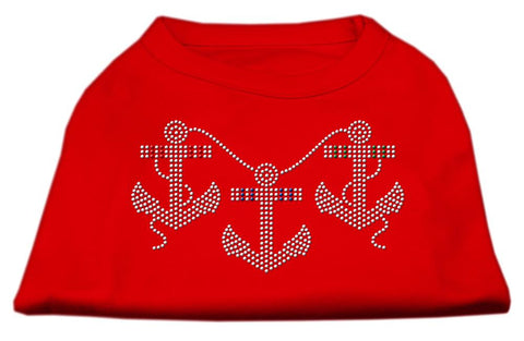 Rhinestone Anchors Shirts Red XS (8)