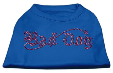 Bad Dog Rhinestone Shirts Blue Lg (14)