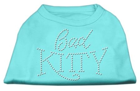 Bad Kitty Rhinestud Shirt Aqua L (14)