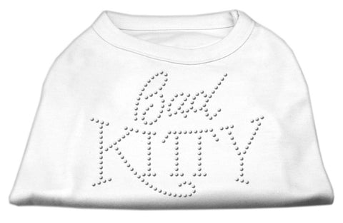 Bad Kitty Rhinestud Shirt White L (14)