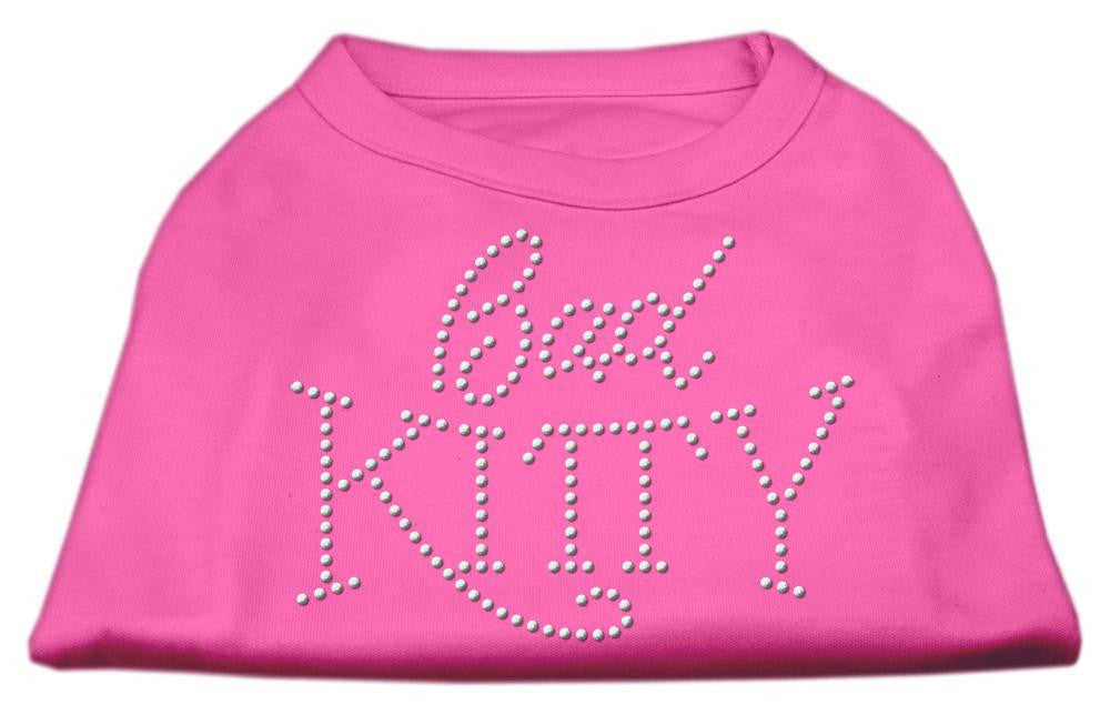 Bad Kitty Rhinestud Shirt Bright Pink XS (8)