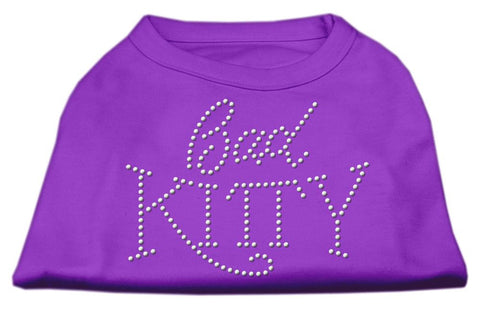 Bad Kitty Rhinestud Shirt Purple XS (8)