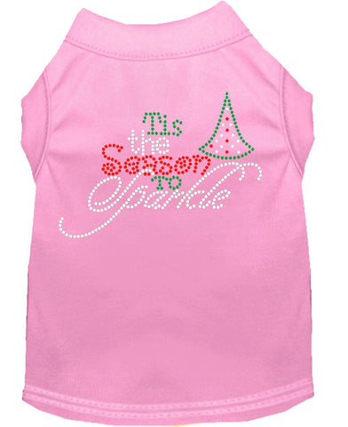 Tis The Season To Sparkle Rhinestone Dog Shirt Light Pink Sm (10)