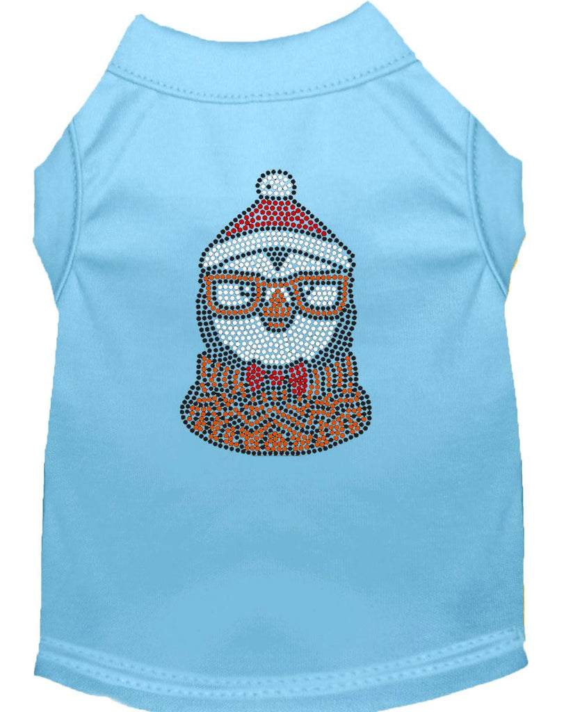 Hipster Penguin Rhinestone Dog Shirt Baby Blue Med (12)