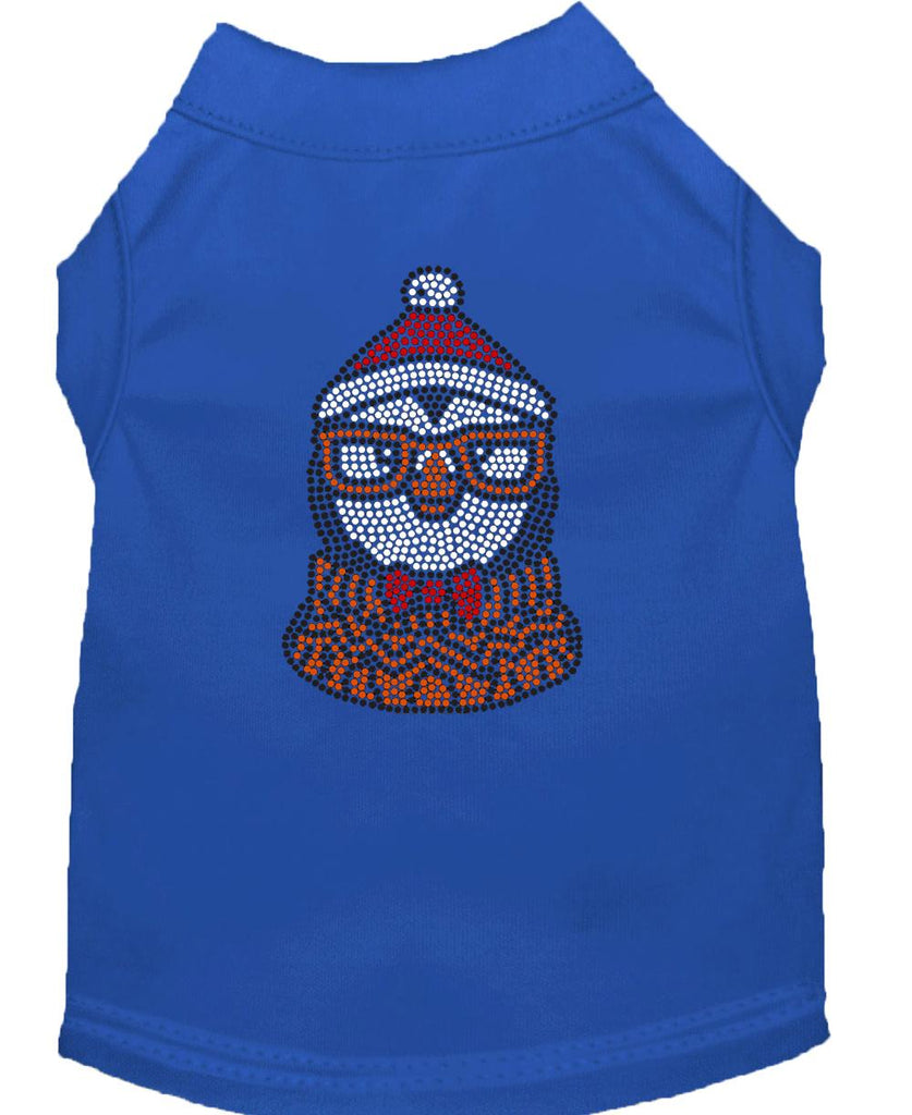 Hipster Penguin Rhinestone Dog Shirt Blue Xs (8)