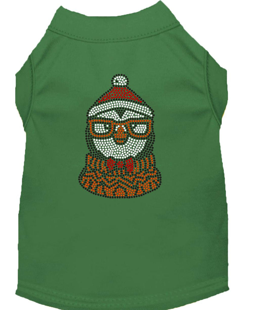 Hipster Penguin Rhinestone Dog Shirt Green Xs (8)